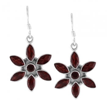 925 sterling silver top design red garnet gemstone earrings
