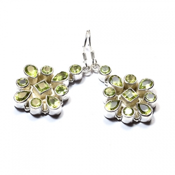 green peridot party wear 925 sterling silver fashion earrings for women