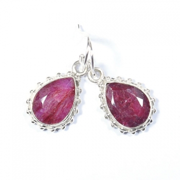 Red ruby quartz 925 sterling silver drop earrings for women