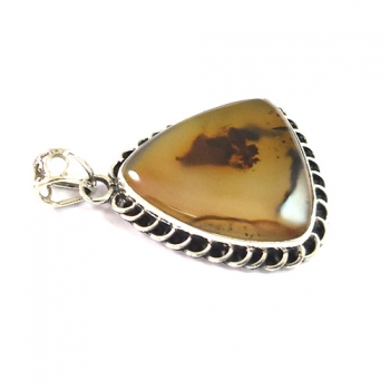 Superb finish 925 sterling silver montana agate pendant jewelry