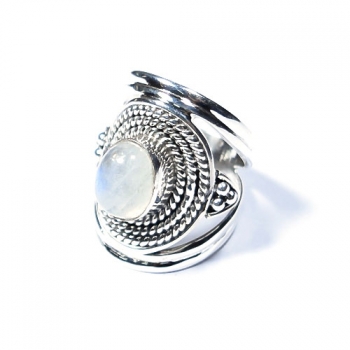925 sterling silver rainbow moonstone factory made wholesale ring