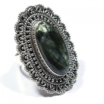 925 sterling silver flake Seraphinite exquisite design handmade ring