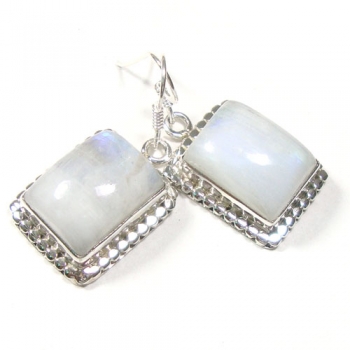 925 sterling silver rainbow moonstone drop earrings jewellery
