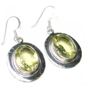 925 sterling silver top design lemon quartz drop earrings