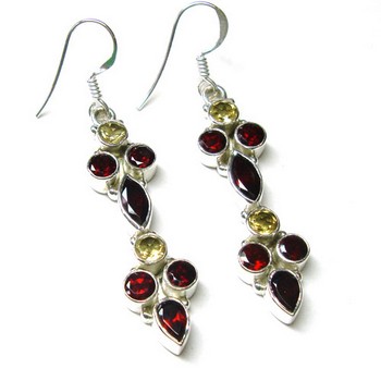 925 sterling silver natural gemstone handcrafted dangle earrings