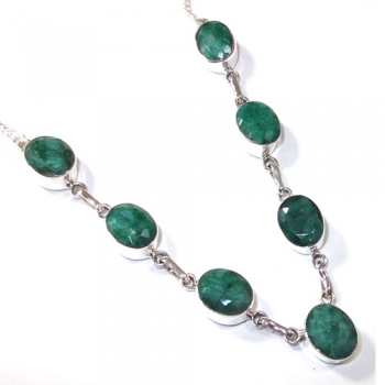 Sterling silver simple emerald quartz necklace