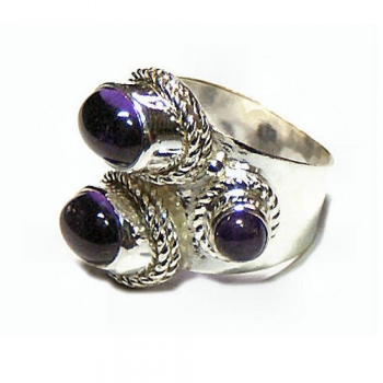 Unique design top quality 925 sterling silver purple amethyst ring