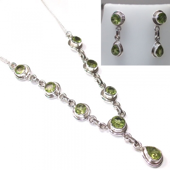 925 silver green peridot necklace jewellery