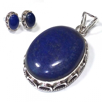 Pure silver blue lapis lazuli jewelry sets