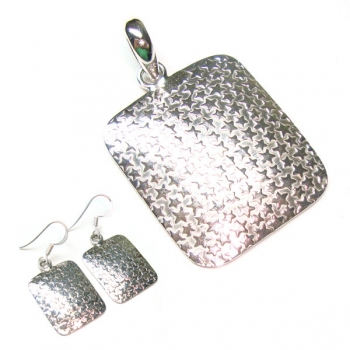 Authentic silver pendant and earrings set