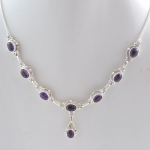 Pure silver purple amethyst necklace jewellery