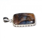 50 mm long pure silver natural montana agate gemstone pendants for women