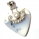 Top selling 925 sterling silver dendrite agate fashion pendant jewelry