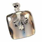 All seasons 925 sterling silver montana agate top quality fashion pendant