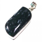 925 sterling silver trendy green moss agate pendant
